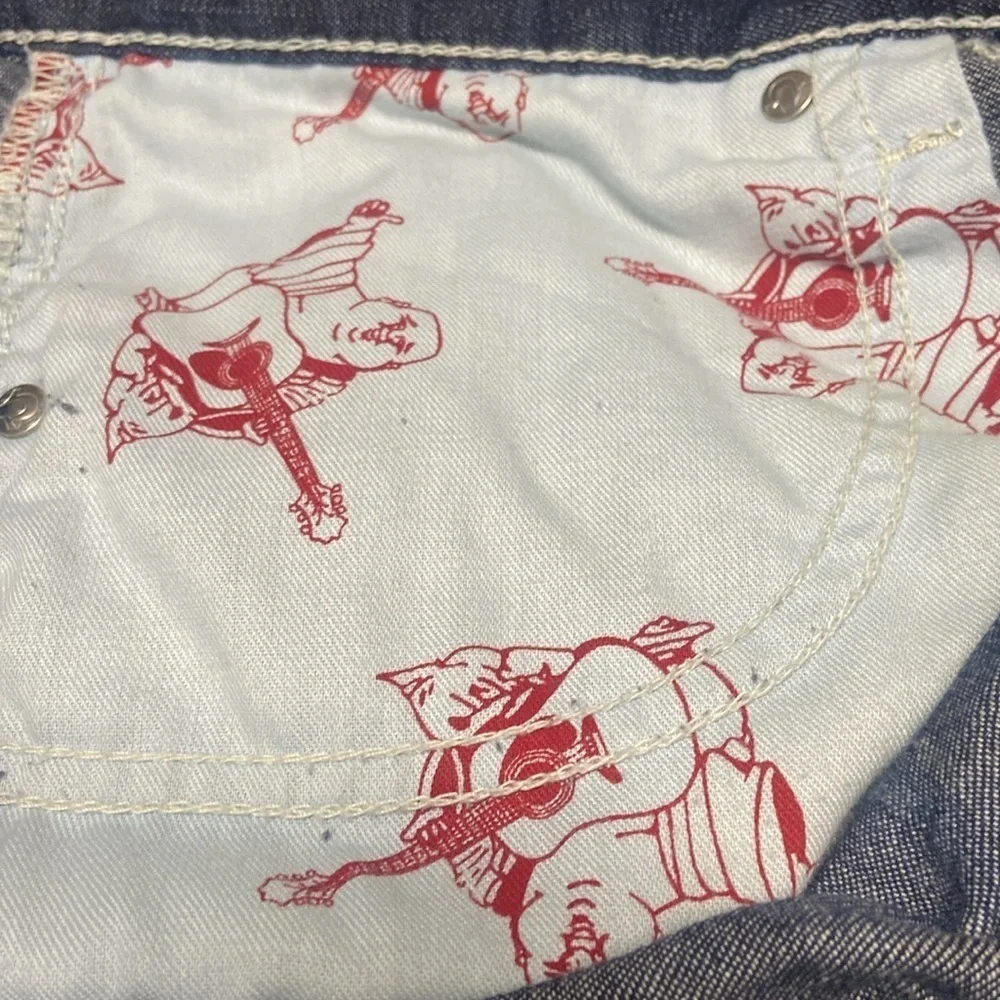 True Religion Men’s Ricky Straight Cut Off Shorts Size 31 Denim Skater Grunge
